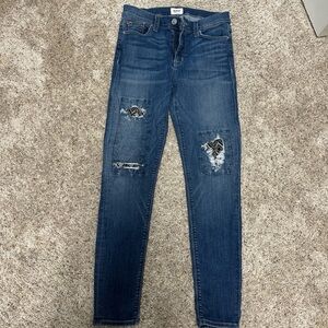 Hudson Jeans Women's Dark Blue Distressed Skinny Jeans